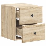 vidaXL Cabinet de chevet mural 2 pc Chêne Sonoma 34 5 x 33 x 40 cm
