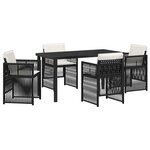 vidaXL Ensemble de salle à manger pour jardin 5 Pièces Noir Poly rotin