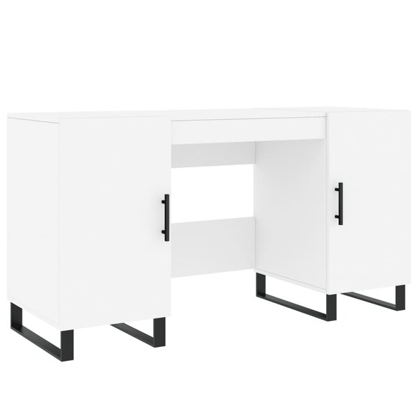 vidaXL Bureau blanc 140x50x75 cm bois d'ingénierie