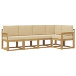 vidaXL Ensemble de canapés d'extérieur 5 pc Blanc et Beige