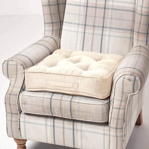 Coussin d'assise rehausseur en suédine Crème  50 x 50 x 10 cm - HOMESCAPES