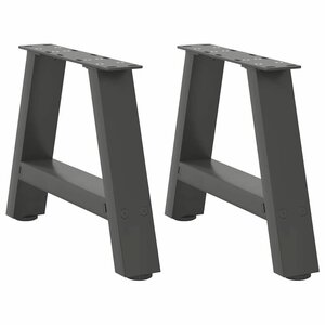 vidaXL Pieds de table basse en forme de A 2 pièces Anthracite 40 x (30-31) cm Acier