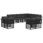 vidaXL Ensemble de canapés d'extérieur Noir et Gris foncé Polyester