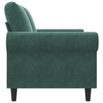 vidaXL Canapé à 2 places Vert foncé 120 cm Velours
