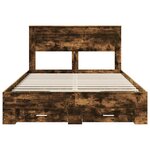 vidaXL Cadre de lit avec tiroir avec tête de lit Bois d'ingénierie