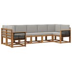 vidaXL Ensemble de canapés d'extérieur 7 pc Naturel et gris clair