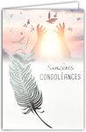 Carte Sincères Condoléances Argenté Brillant avec Enveloppe Blanche 10x16 5cm