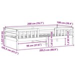 vidaXL Cadre de lit sans matelas cire marron 100x200cm bois pin massif