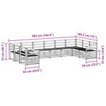 vidaXL Ensemble de canapés d'extérieur 10 pc Naturel