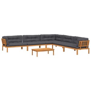 vidaXL Salon palette de jardin avec coussins 6Pièces bois d'acacia massif