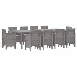 vidaXL Ensemble de salle à manger pour jardin 11 Pièces Gris clair