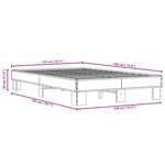 vidaXL Cadre de lit chêne marron 135x190 cm bois d'ingénierie et métal