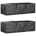 vidaXL Sacs de rangement pour coussins de jardin 2 Pièces noir