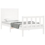 vidaXL Cadre de lit sans matelas blanc bois de pin massif