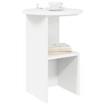 vidaXL Table d'appoint Blanc Ø 39 5 x 55 cm Bois d'ingénierie