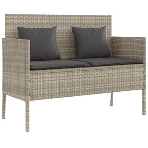 vidaXL Banc de jardin avec coussins gris clair résine tressée