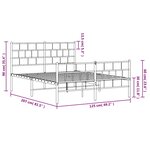 vidaXL Cadre de lit métal sans matelas avec pied de lit noir 120x200cm