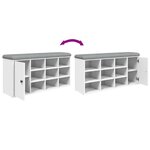 vidaXL Banc à chaussures blanc 102x32x50 cm bois d'ingénierie