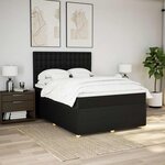 vidaXL Sommier à lattes de lit avec matelas Noir 140x190 cm Tissu