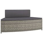 vidaXL Bancs de spa avec coussins lot de 2 gris résine tressée