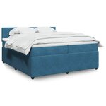 vidaXL Sommier à lattes de lit et matelas Bleu 200x200 cm velours