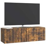 vidaXL Meuble TV mural 98 x 31 x 30 cm Chêne fumé Bois d'ingénierie