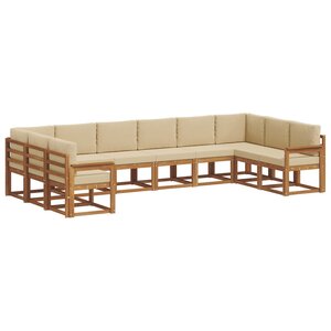 vidaXL Ensemble de canapés d'extérieur 10 pc Naturel et Beige