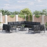 vidaXL Ensemble de canapé de jardin 12 Pièces Anthracite Acier