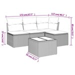 vidaXL Salon de jardin avec coussins 5 Pièces beige résine tressée