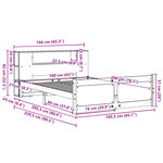 vidaXL Lit bibliothèque sans matelas blanc 160x200 cm bois pin massif