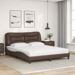 vidaXL Lit avec matelas Hvar marron 160x200 cm similicuir
