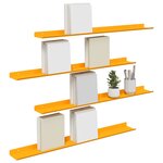 vidaXL Étagère flottante 4 pc Jaune moutarde 80 x 9 x 2 5 cm Acier