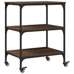 vidaXL Chariot de cuisine chêne marron 60x41x76 cm bois d'ingénierie