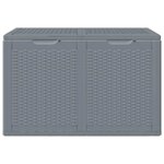 vidaXL Boîte de rangement de jardin gris PP rotin 180 L