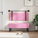 vidaXL Tête de lit suspendue Avec lumière LED Rose PU antique