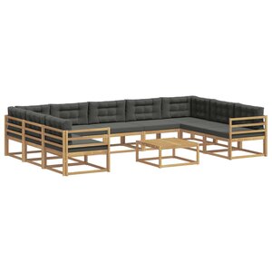 vidaXL Ensemble de canapés d'extérieur 10 pc Blanc et anthracite