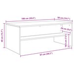 vidaXL Table basse Gris béton 100 x 50 x 40 cm Bois d'ingénierie