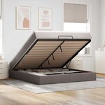 VidaXL Cadre de lit ottoman avec matelas taupe 180x200 cm tissu