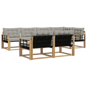 vidaXL Ensemble de canapés d'extérieur 7 pc Blanc et gris clair