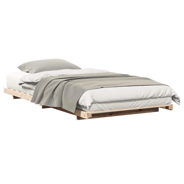 vidaXL Cadre de lit surélevé Marron 80 x 210 cm Bois massif en pin