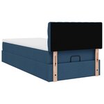 vidaXL Lit ottoman avec matelas bleu 90x200 cm tissu