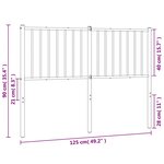 vidaXL Tête de lit métal blanc 120 cm