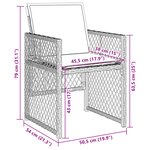 Ensemble repas jardin 5 pièces avec coussins en poly-rattan noir