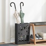 vidaXL Porte-parapluie avec stockage Noir 28 x 12 x 41 cm Acier