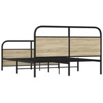 vidaXL Cadre de lit en métal sans matelas chêne sonoma 160x200 cm