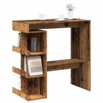 vidaXL Table de bar étagère de rangement vieux bois 100 x 48 x 101 5cm