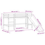 vidaXL Lit mezzanine enfants avec tunnel sans matelas bleu 90x200 cm