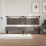 vidaXL Tête de lit suspendue Avec lumière LED Gris PU antique