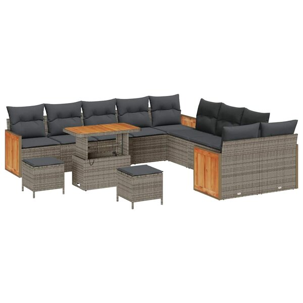 vidaXL Ensemble de canapé de jardin 13 Pièces Gris Gris foncé
