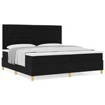 vidaXL Lit à ressorts avec matelas Noir 200 x 200 cm tissu